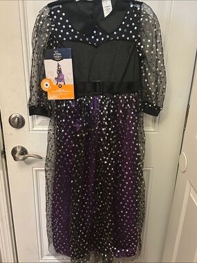 Black & Purple Star Witch Costume Dress for Kids Hyde and Eek! M medium NWT fall